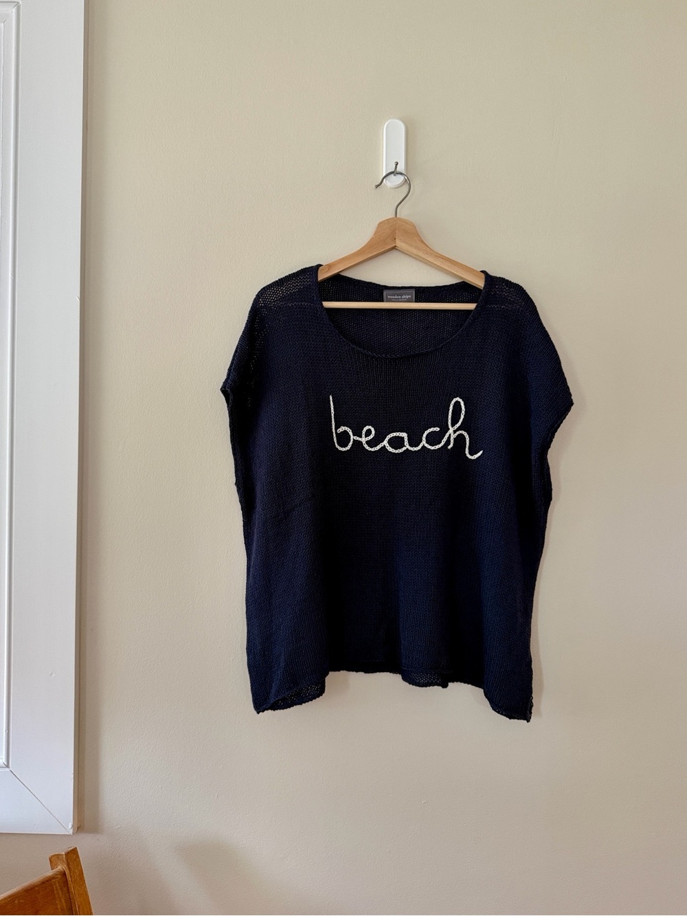 Wooden Ships Navy Knit Beach Top